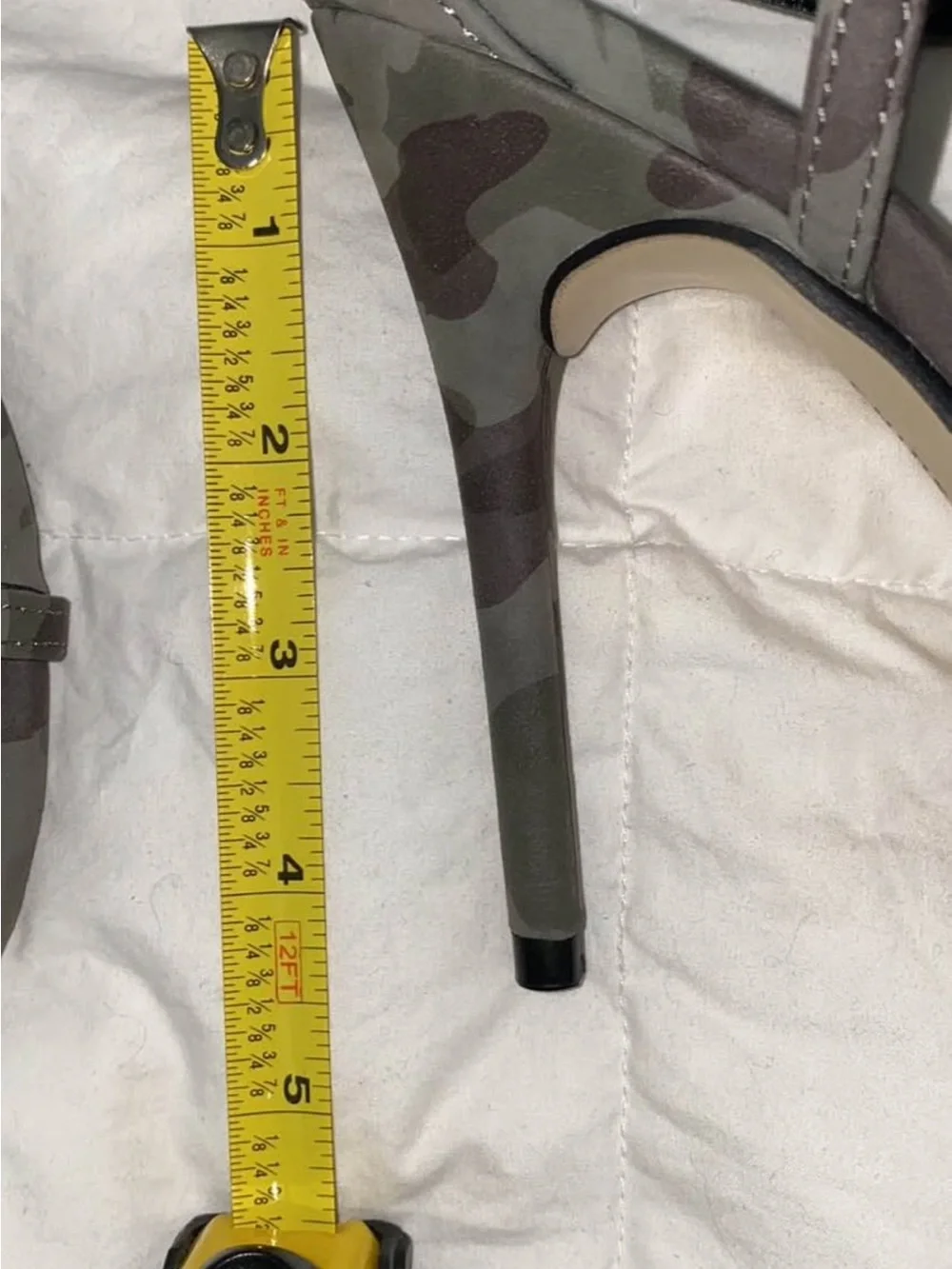 Chinese Laundry Camouflage T-Strap Heels in Olive and Black